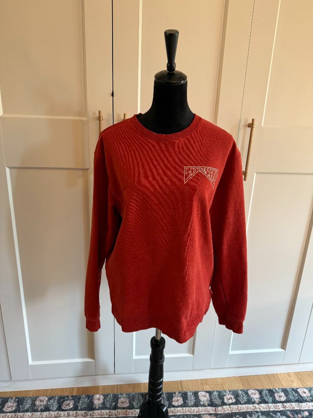 Scotch & Soda Amsterdam Crewneck Sweatshirt Rust Red Orange Men's L (Fits M)